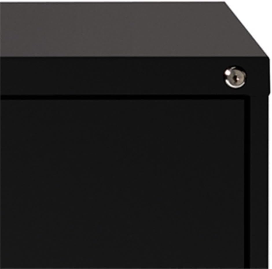 Hirsh 30" W Modern Metal Lateral File Cabinet with 2 Drawers & Secure Lock, Hang Rails, for Home/Office, in Black Finish