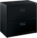 Hirsh 30" W Modern Metal Lateral File Cabinet with 2 Drawers & Secure Lock, Hang Rails, for Home/Office, in Black Finish