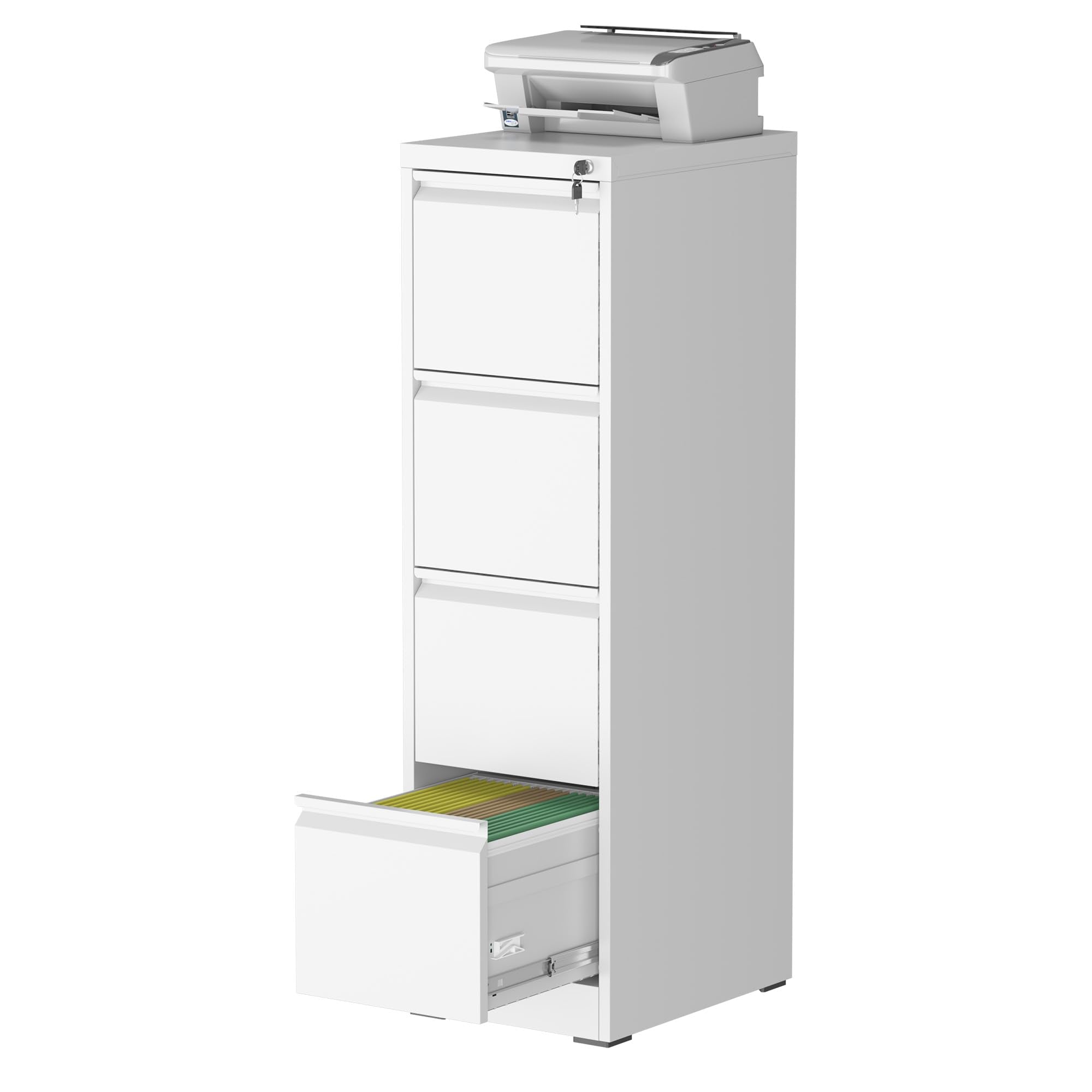 Lateral File Cabinet with Lock, 2 Drawer Filing Cabinet, Metal File Cabinets for Home Office, Steel Heavy-Duty Filing Storage Cabinet for Letters/Legal/A4 (Require Assembly, Black)