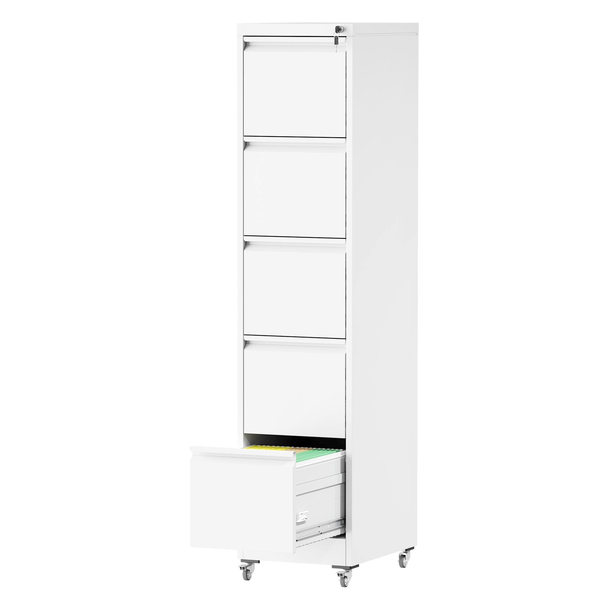Lateral File Cabinet with Lock, 2 Drawer Filing Cabinet, Metal File Cabinets for Home Office, Steel Heavy-Duty Filing Storage Cabinet for Letters/Legal/A4 (Require Assembly, Black)