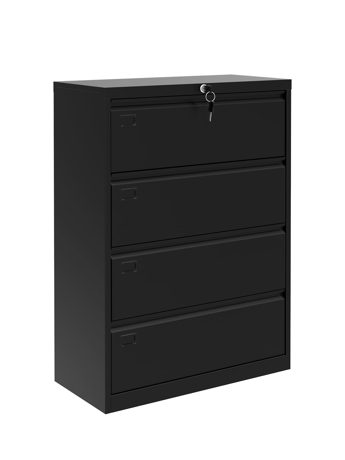 GAOMON 2-Drawer File Cabinet with Lock, Metal Lateral Filing Cabinets for Letter/Legal Size Documents, Heavy Duty File Storage for Home Office, Black (4 Drawers)
