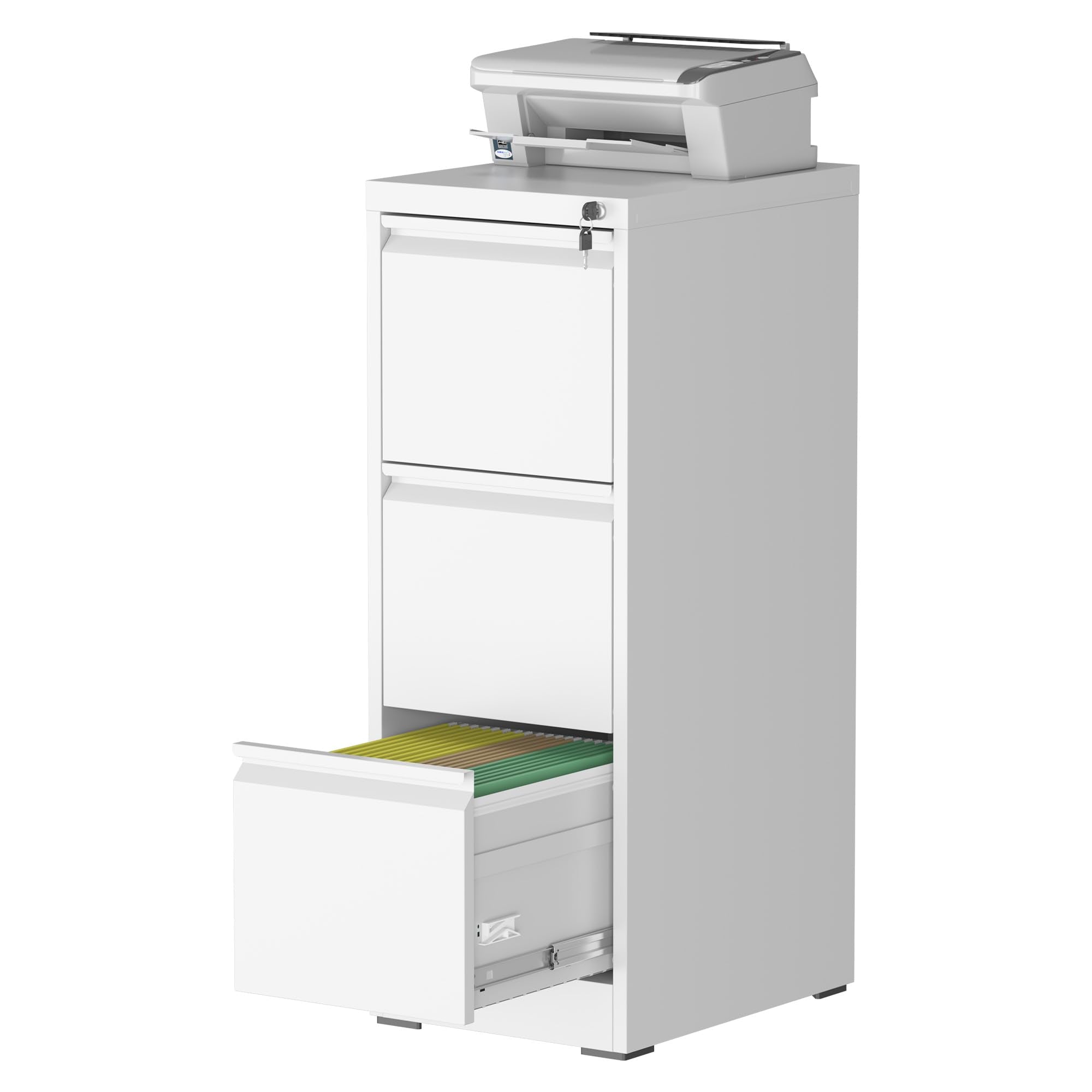 Lateral File Cabinet with Lock, 2 Drawer Filing Cabinet, Metal File Cabinets for Home Office, Steel Heavy-Duty Filing Storage Cabinet for Letters/Legal/A4 (Require Assembly, Black)