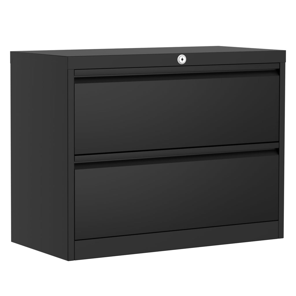 GAOMON 2-Drawer File Cabinet with Lock, Metal Lateral Filing Cabinets for Letter/Legal Size Documents, Heavy Duty File Storage for Home Office, Black (4 Drawers)