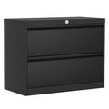 GAOMON 2-Drawer File Cabinet with Lock, Metal Lateral Filing Cabinets for Letter/Legal Size Documents, Heavy Duty File Storage for Home Office, Black (4 Drawers)