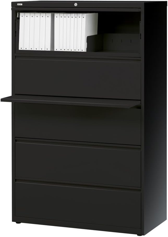 Lorell 60550 Lateral File,5-Drawer,42-Inch x18-5/8-Inch x67-5/8-Inch,Black