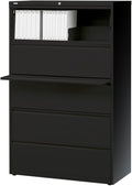 Lorell 60550 Lateral File,5-Drawer,42-Inch x18-5/8-Inch x67-5/8-Inch,Black
