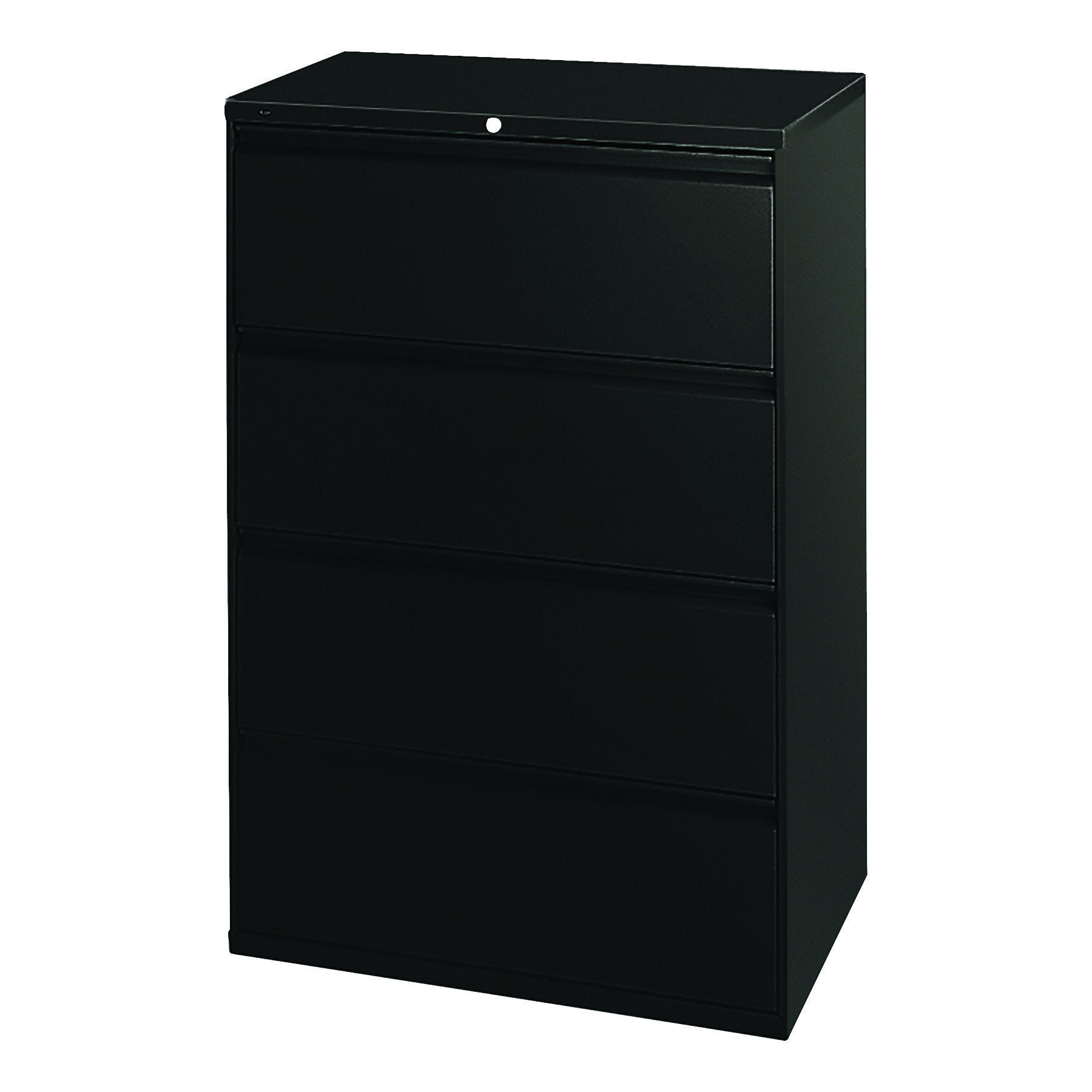HON Brigade 800 Series Lateral File with 4 Drawers and Radius Pull, 42", Black