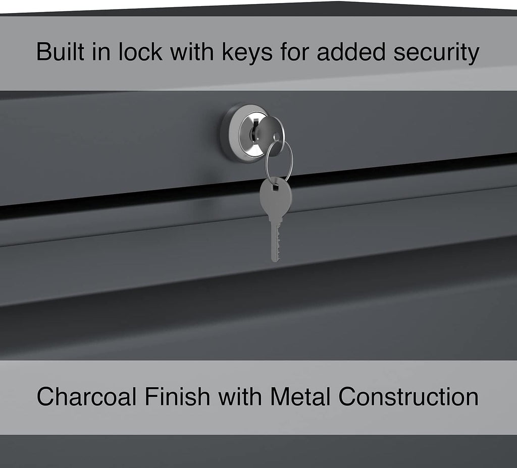 Lorell 4-Drawer Lateral File, 42 by 18-5/8 by 52-1/2-Inch, Charcoal
