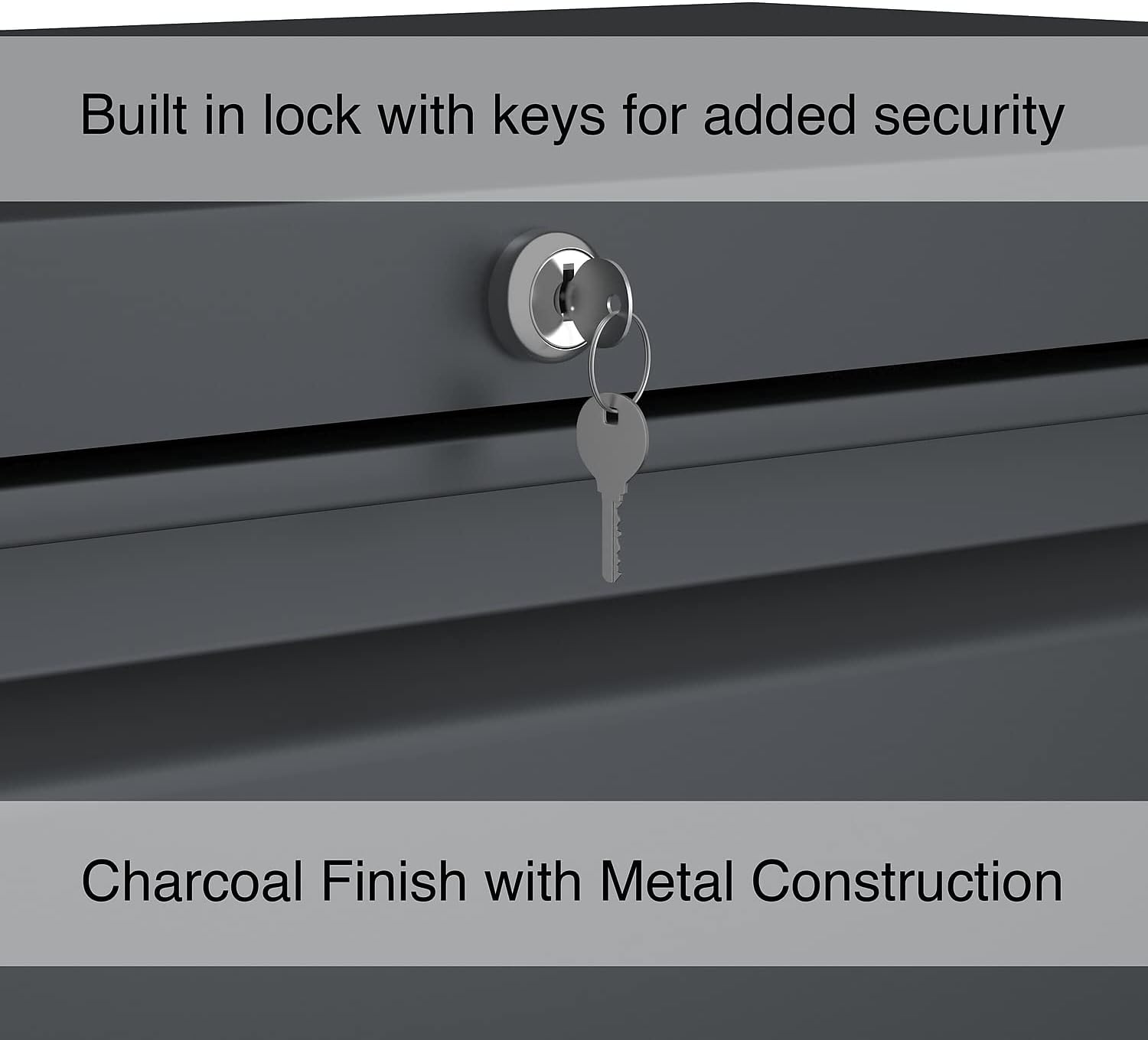 Lorell 4-Drawer Lateral File, 42 by 18-5/8 by 52-1/2-Inch, Charcoal