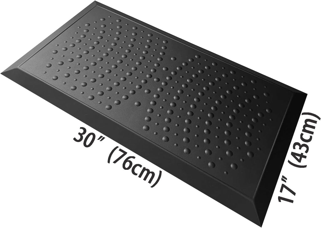 1" Extra Thick Anti Fatigue Kitchen Floor Mat Comfort Standing Mat 17'' x 30'', Office Standing Desk Mat, Kitchen Rug, Massage Points Comfort Mat, 140D high Density PU Foam (Black)