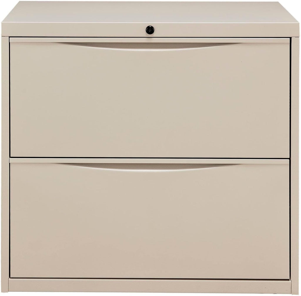 Global Industrial 30" W Premium Lateral File Cabinet, 2 Drawer, Putty