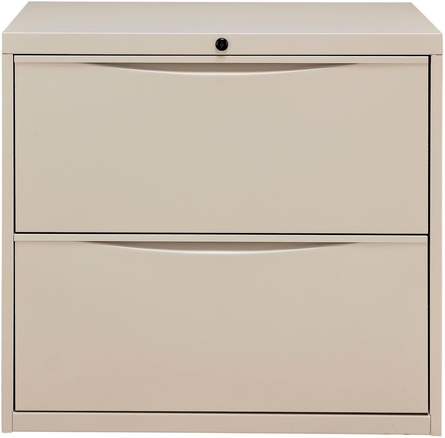 Global Industrial 30" W Premium Lateral File Cabinet, 2 Drawer, Putty