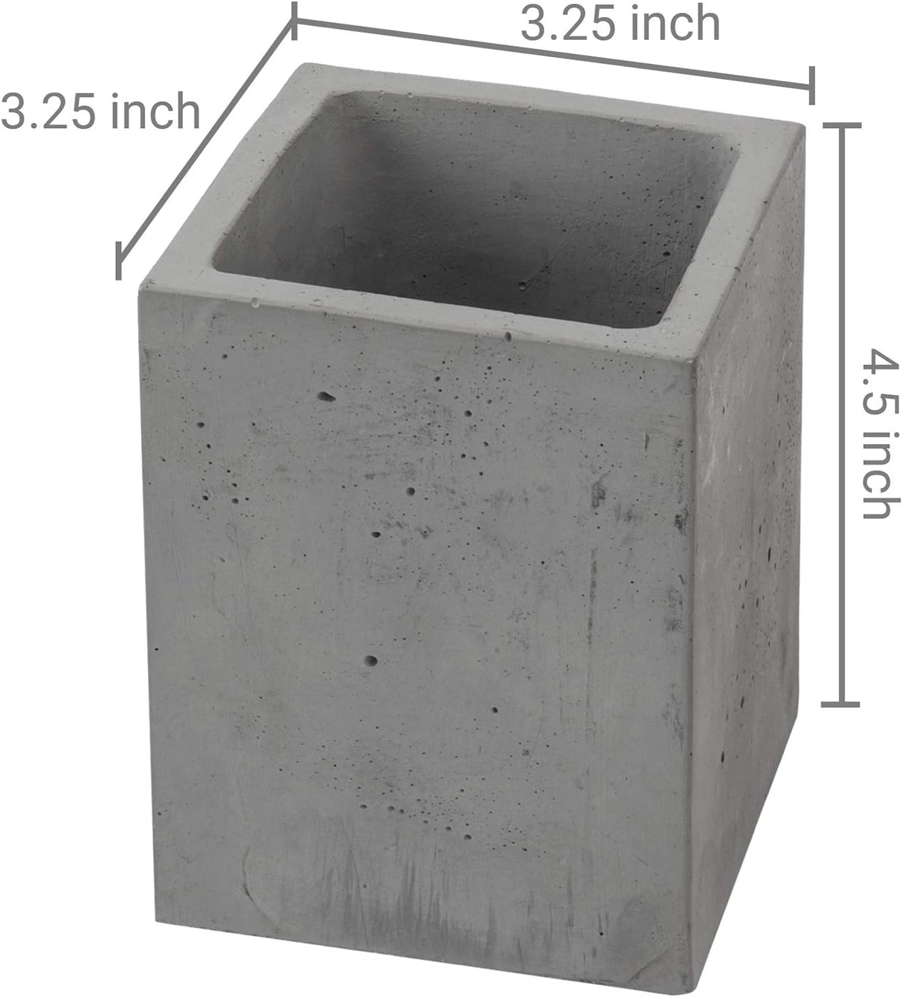 MyGift Pen Holder Pencil Holder For Desk,Pen Cup Holder For Desk,Concrete Desktop Pencil Cup,Modern Gray-Tone,Set of 3