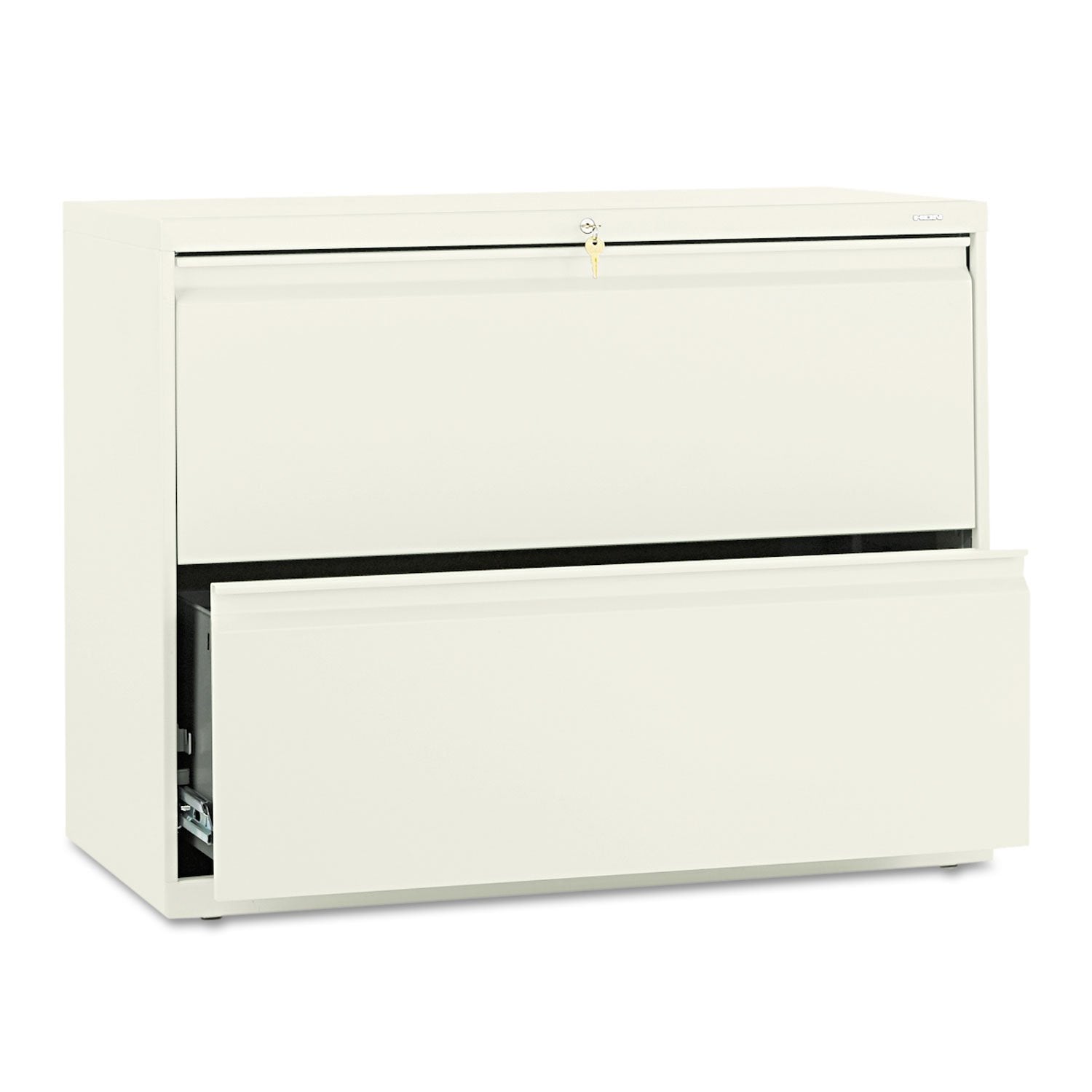 HON Brigade 800 Series Lateral File with 4 Drawers and Radius Pull, 42", Black