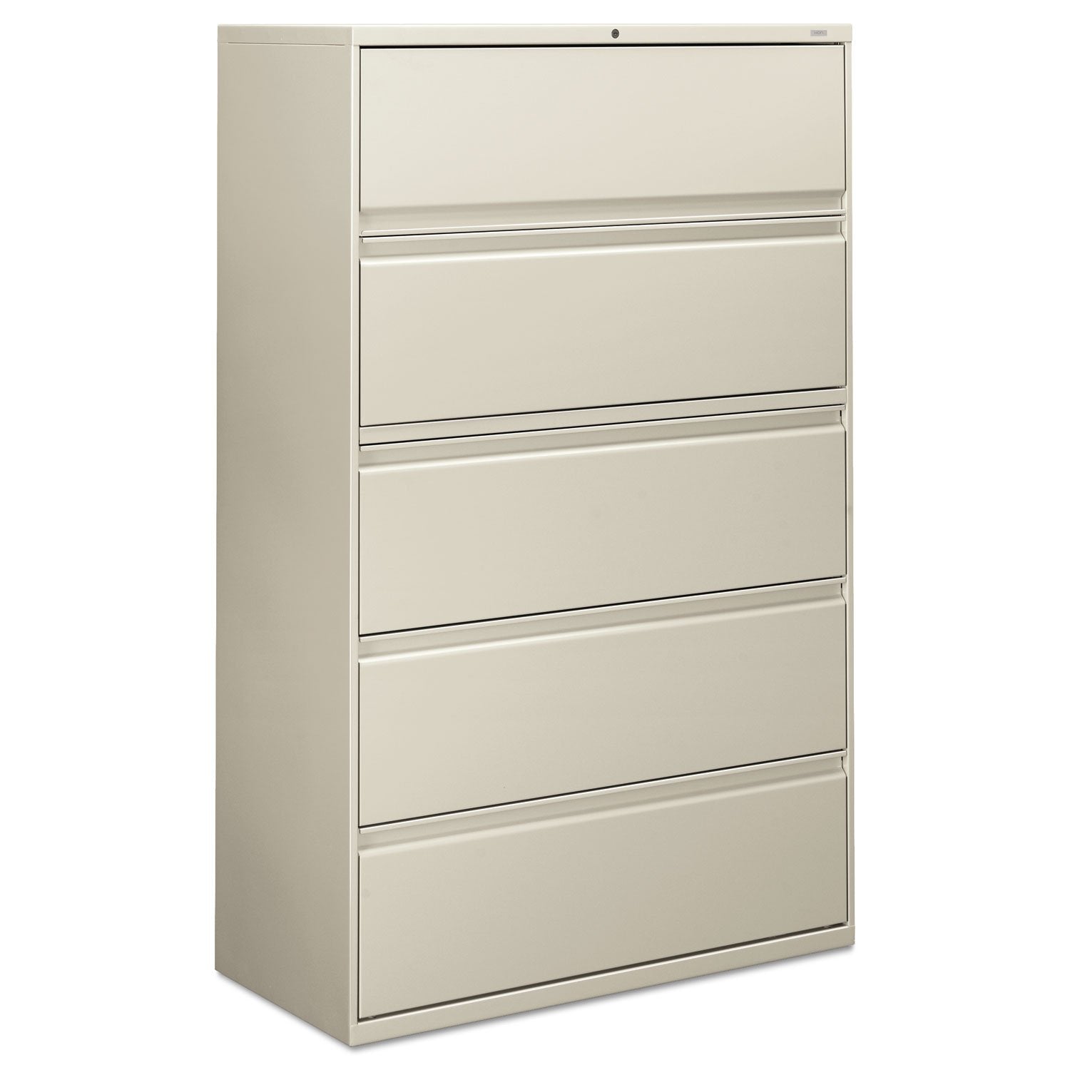 HON Brigade 800 Series Lateral File with 4 Drawers and Radius Pull, 42", Black