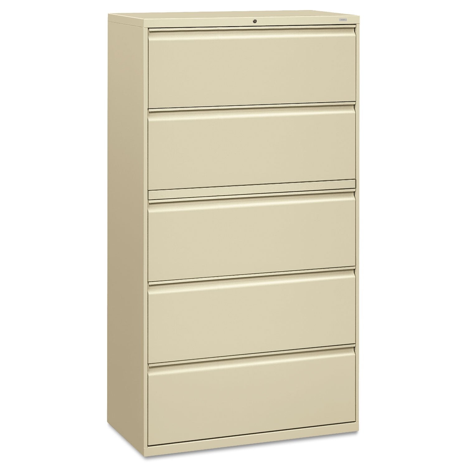 HON Brigade 800 Series Lateral File with 4 Drawers and Radius Pull, 42", Black