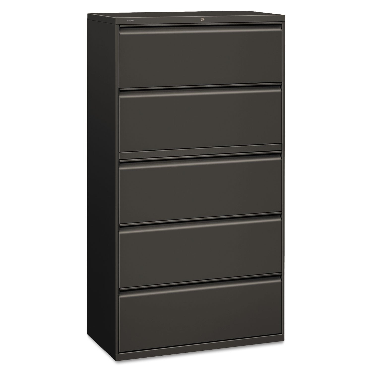 HON Brigade 800 Series Lateral File with 4 Drawers and Radius Pull, 42", Black