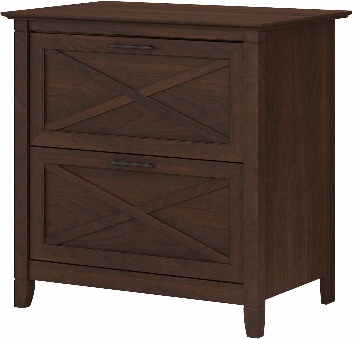 Bush Home Key West 2 Drawer Lateral File Cabinet in Bing Cherry, Document Storage for Home Office, Accent Chest with Drawers