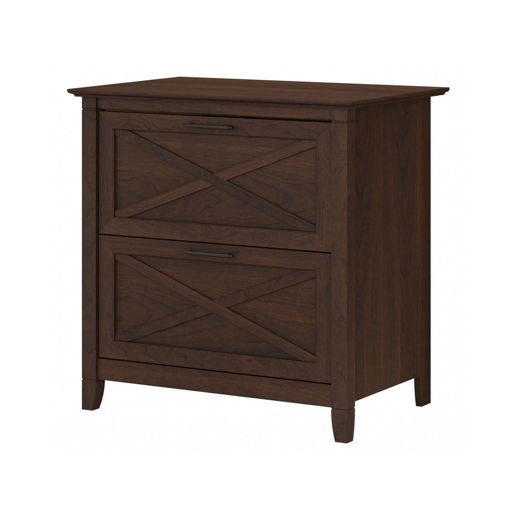 Bush Home Key West 2 Drawer Lateral File Cabinet in Bing Cherry, Document Storage for Home Office, Accent Chest with Drawers