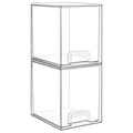 Vtopmart 12.1''W Clear Stackable Storage Drawers,2 Pack Acrylic Plastic Organizers Bins for Makeup Palettes, Cosmetics, and Beauty Supplies,Ideal for Vanity, Bathroom,Cabinet,Desk Organization
