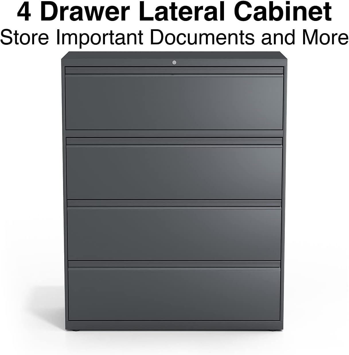 Lorell 4-Drawer Lateral File, 42 by 18-5/8 by 52-1/2-Inch, Charcoal