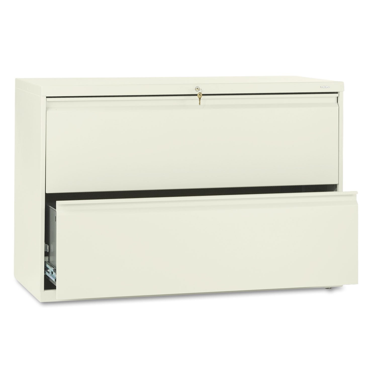 HON Brigade 800 Series Lateral File with 4 Drawers and Radius Pull, 42", Black