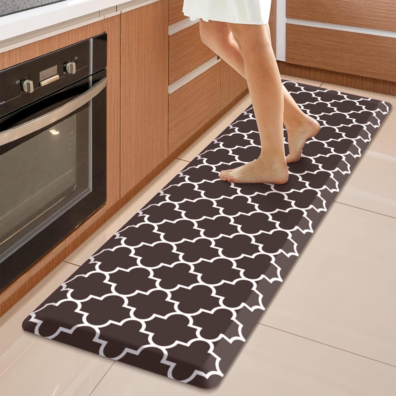 WISELIFE Anti Fatigue Floor Mat - 4/5 Inch Kitchen Mat Non Slip Waterproof Heavy Duty Ergonomic Comfort Mat Durable for Home, Office, Sink, Laundry,(17.3" x 28", Grey)