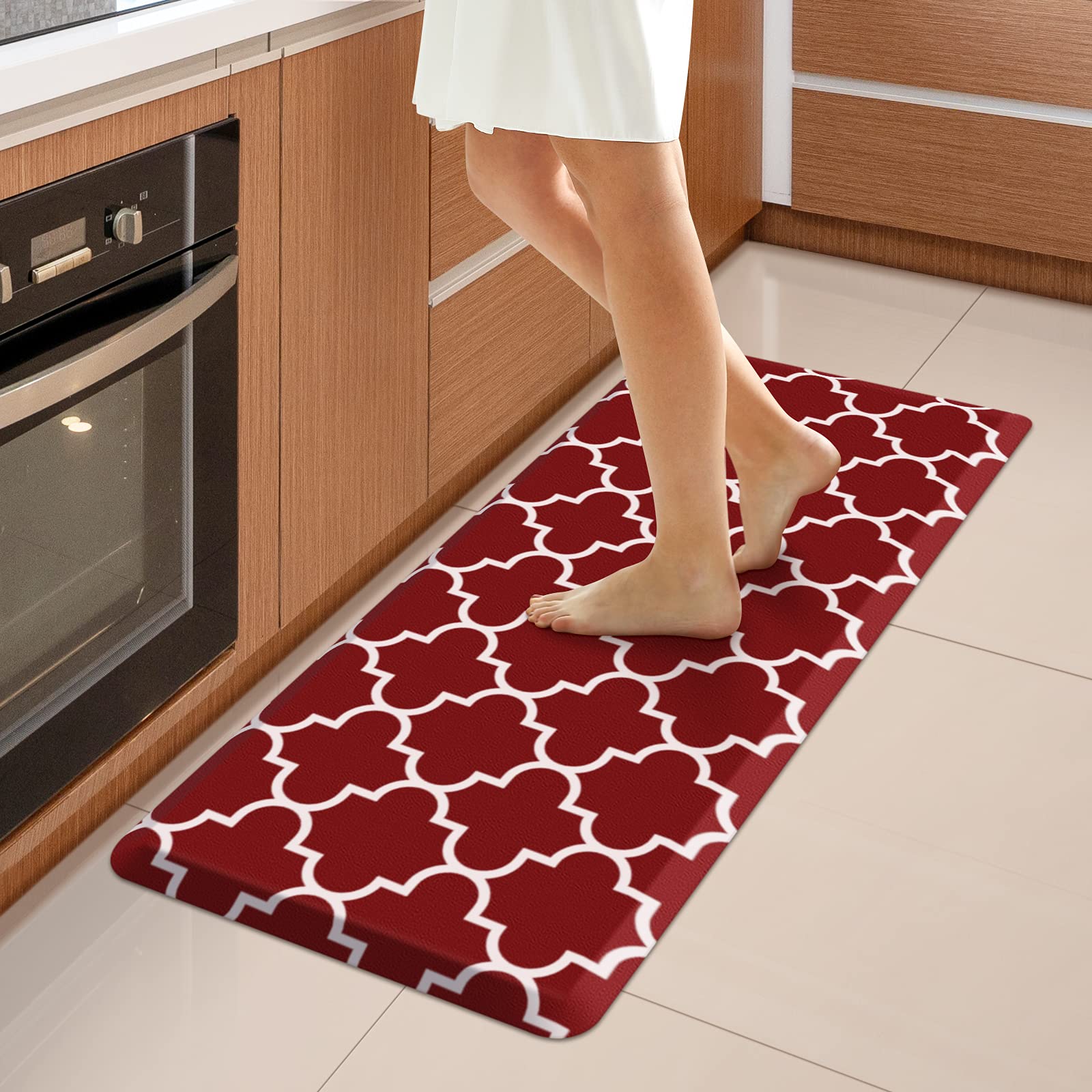 WISELIFE Anti Fatigue Floor Mat - 4/5 Inch Kitchen Mat Non Slip Waterproof Heavy Duty Ergonomic Comfort Mat Durable for Home, Office, Sink, Laundry,(17.3" x 28", Grey)