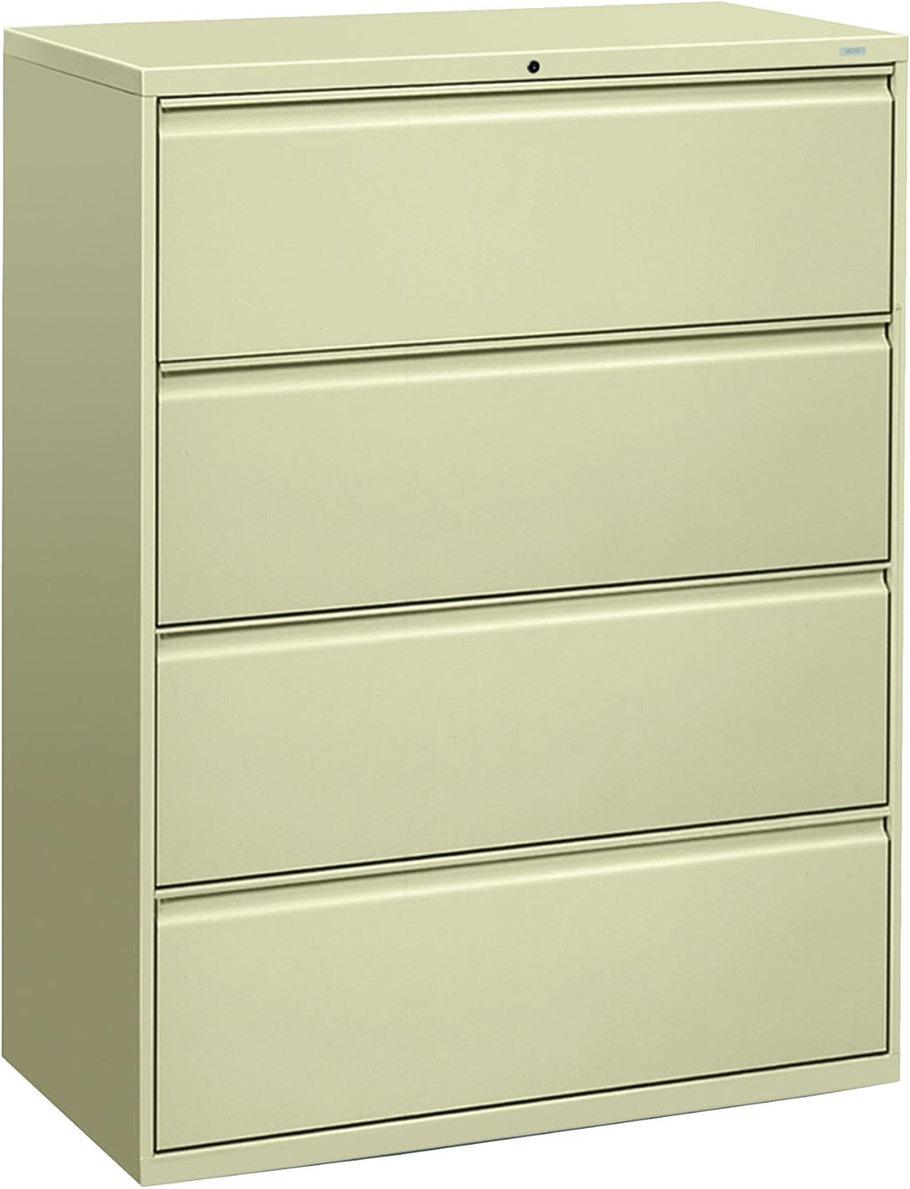 HON Brigade 800 Series Lateral File with 4 Drawers and Radius Pull, 42", Black
