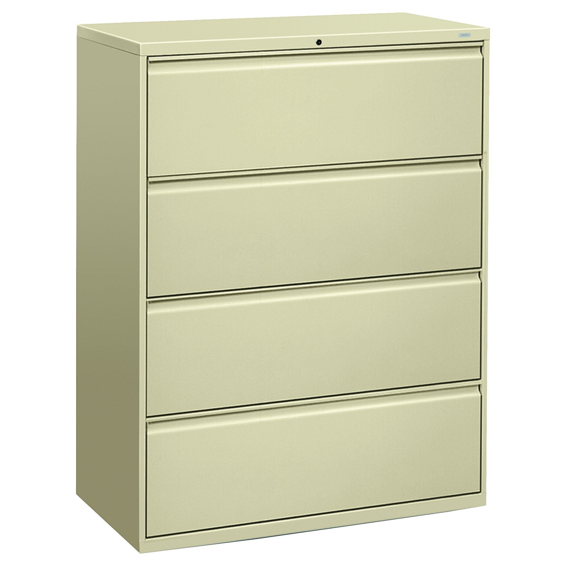 HON Brigade 800 Series Lateral File with 4 Drawers and Radius Pull, 42", Black