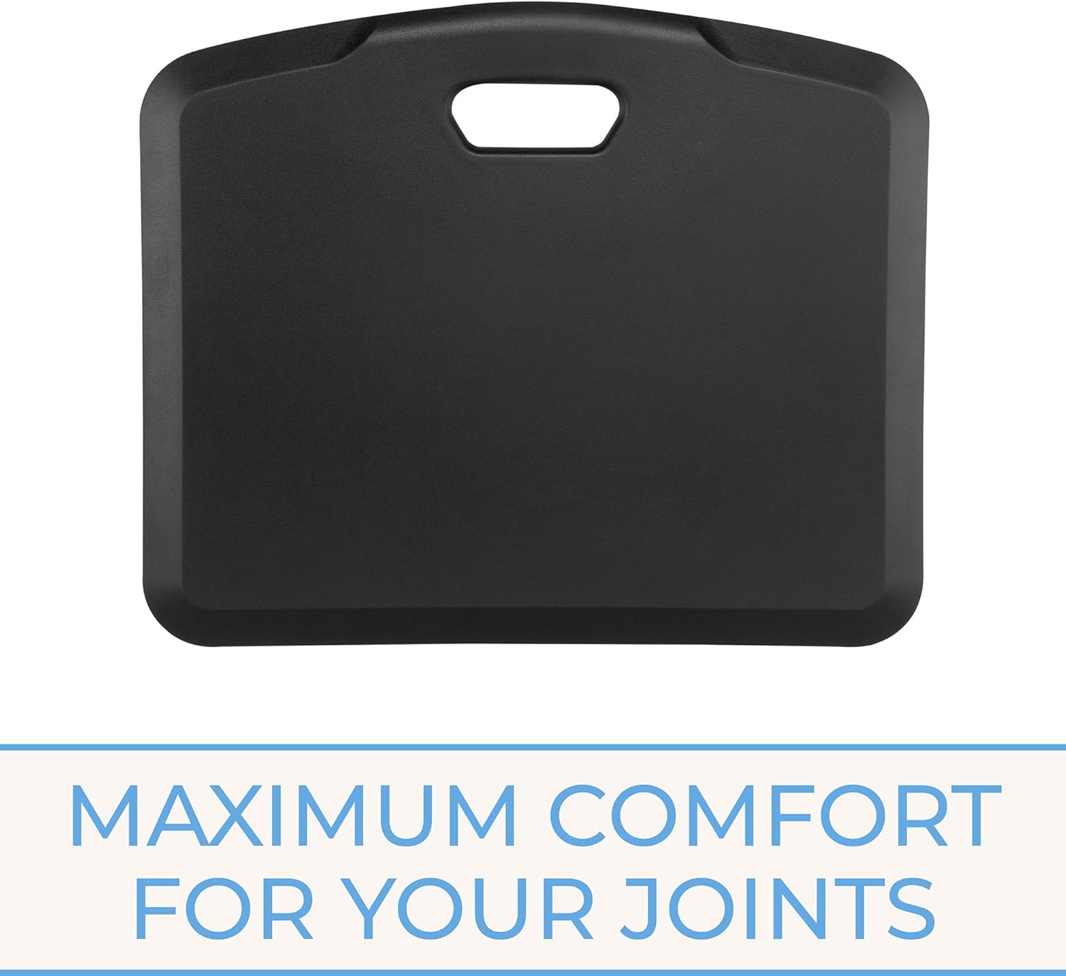 Stand Steady Small Anti Fatigue Standing Mat with Carrying Handle | Ergonomic Standing Mat with Gel Foam Padding | Portable Comfort Mat for Standing Desk, Kitchen, Classroom & Garage (22 x 18in/Black)