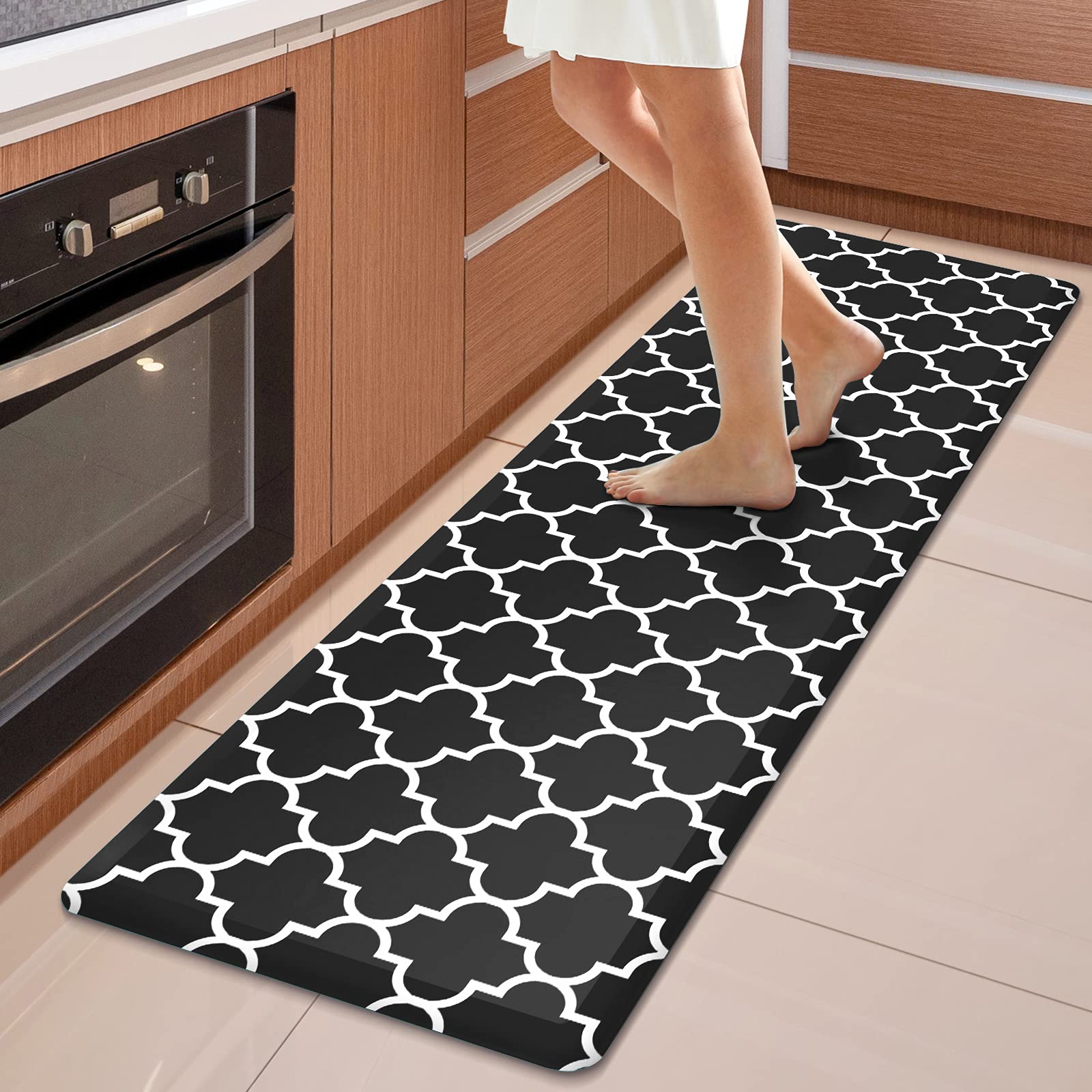 WISELIFE Anti Fatigue Floor Mat - 4/5 Inch Kitchen Mat Non Slip Waterproof Heavy Duty Ergonomic Comfort Mat Durable for Home, Office, Sink, Laundry,(17.3" x 28", Grey)
