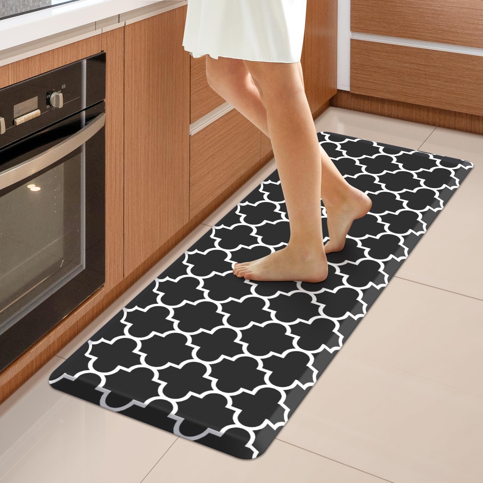WISELIFE Anti Fatigue Floor Mat - 4/5 Inch Kitchen Mat Non Slip Waterproof Heavy Duty Ergonomic Comfort Mat Durable for Home, Office, Sink, Laundry,(17.3" x 28", Grey)