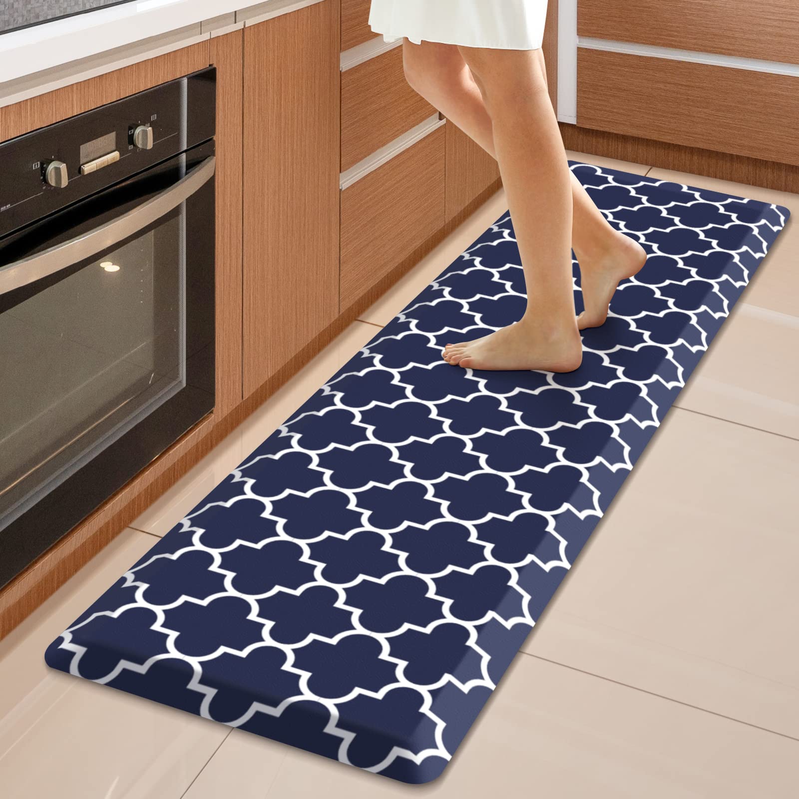 WISELIFE Anti Fatigue Floor Mat - 4/5 Inch Kitchen Mat Non Slip Waterproof Heavy Duty Ergonomic Comfort Mat Durable for Home, Office, Sink, Laundry,(17.3" x 28", Grey)