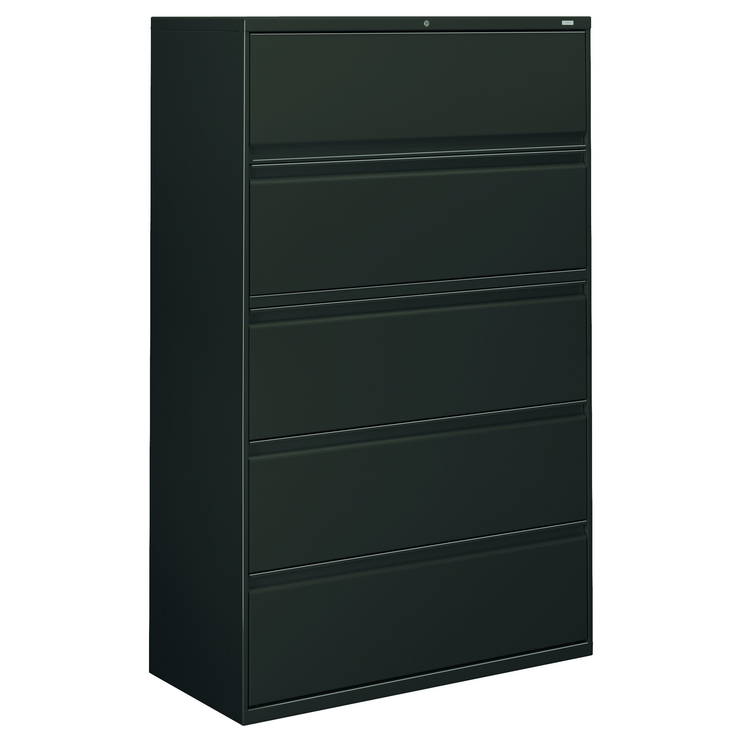 HON Brigade 800 Series Lateral File with 4 Drawers and Radius Pull, 42", Black