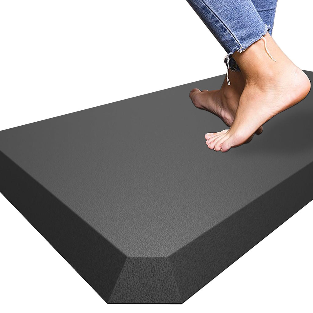 Kitchen Mats for Floor, 0.8 inch Thick, 17"x30" Anti Fatigue Cushioned Mat, Kitchen Rugs, Waterproof, Comfort Ergonomic Standing Mat for Office, Home, Sink, Black