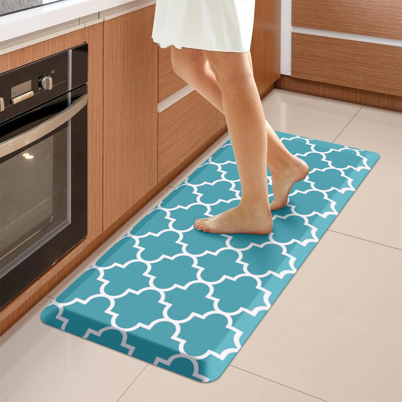 WISELIFE Anti Fatigue Floor Mat - 4/5 Inch Kitchen Mat Non Slip Waterproof Heavy Duty Ergonomic Comfort Mat Durable for Home, Office, Sink, Laundry,(17.3" x 28", Grey)