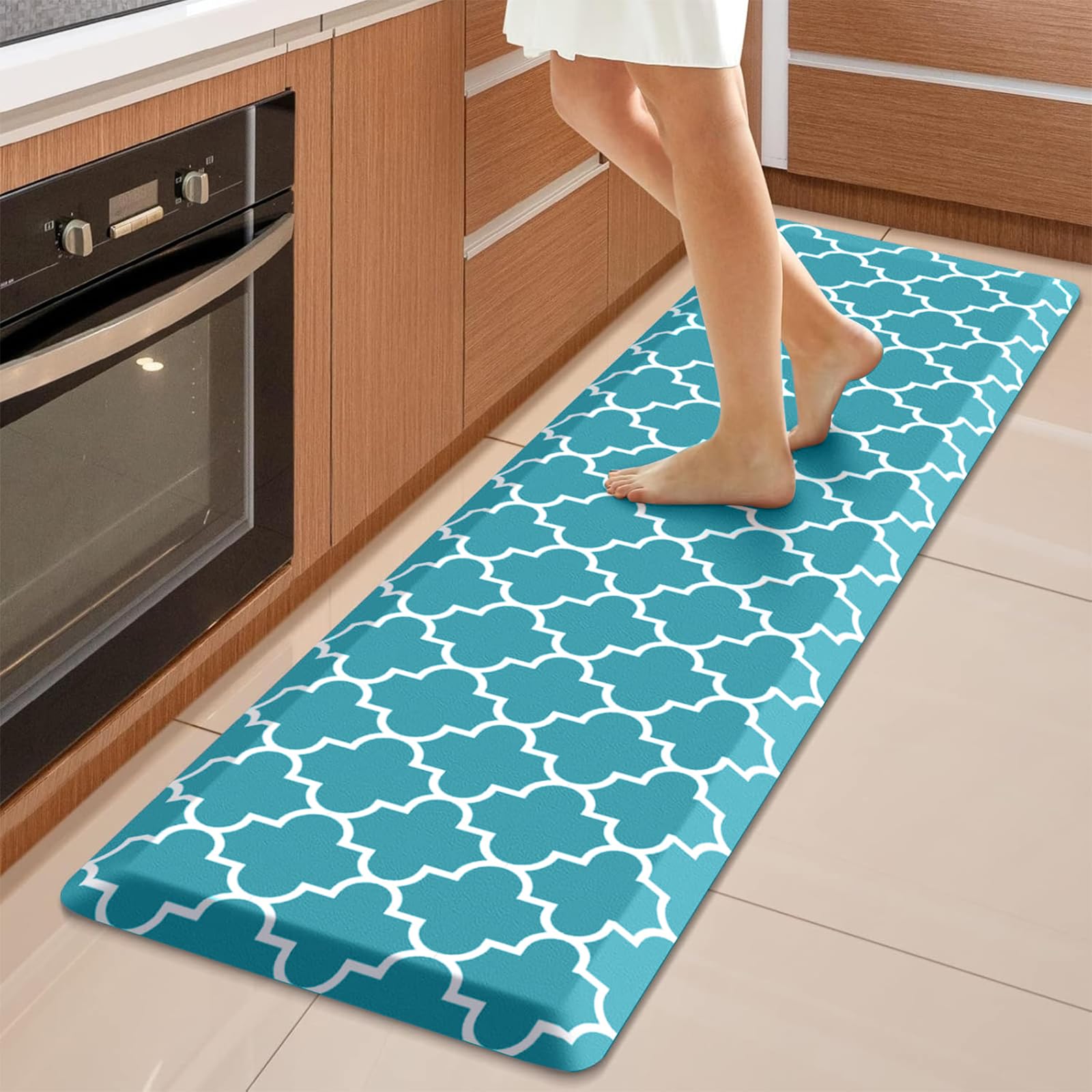 WISELIFE Anti Fatigue Floor Mat - 4/5 Inch Kitchen Mat Non Slip Waterproof Heavy Duty Ergonomic Comfort Mat Durable for Home, Office, Sink, Laundry,(17.3" x 28", Grey)