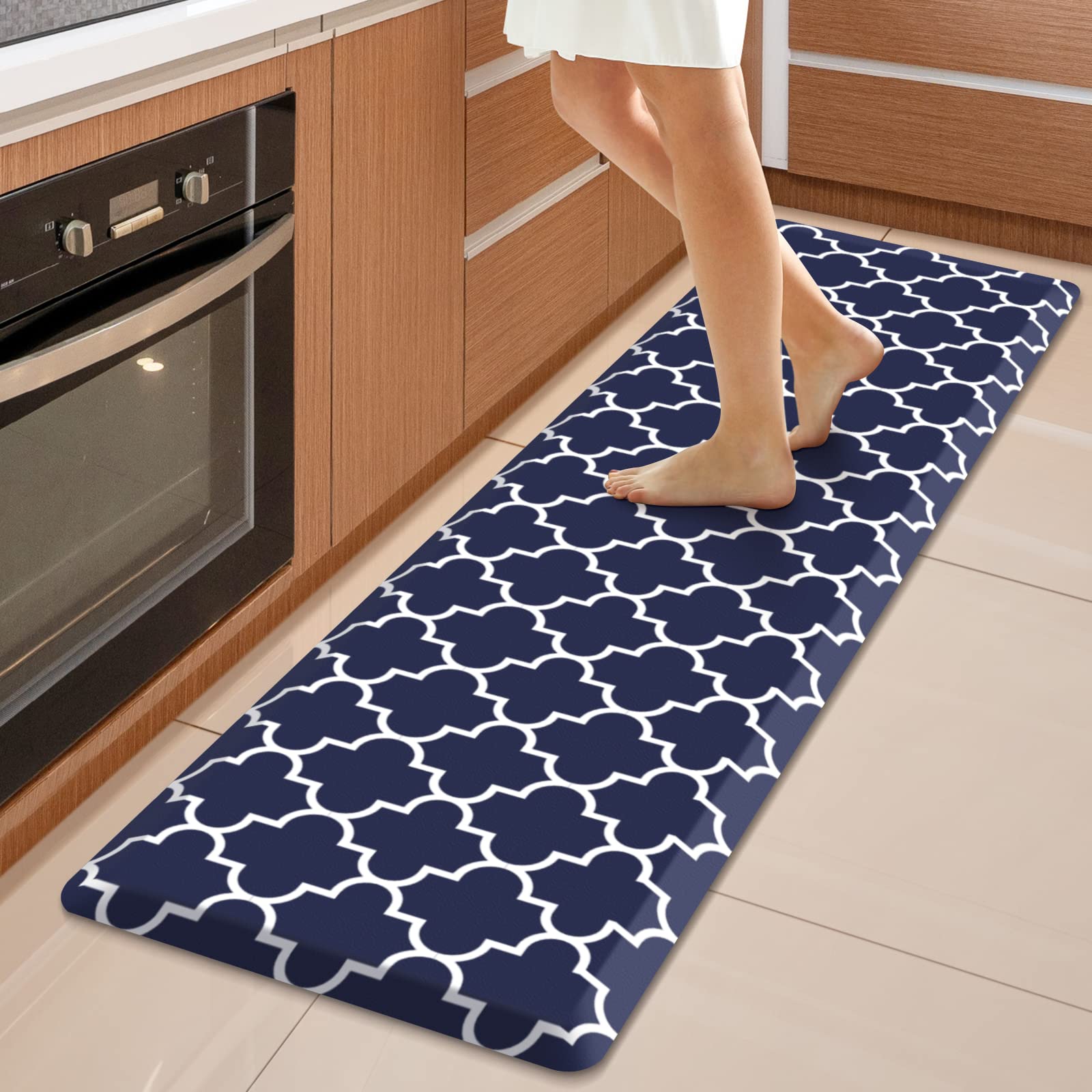WISELIFE Anti Fatigue Floor Mat - 4/5 Inch Kitchen Mat Non Slip Waterproof Heavy Duty Ergonomic Comfort Mat Durable for Home, Office, Sink, Laundry,(17.3" x 28", Grey)