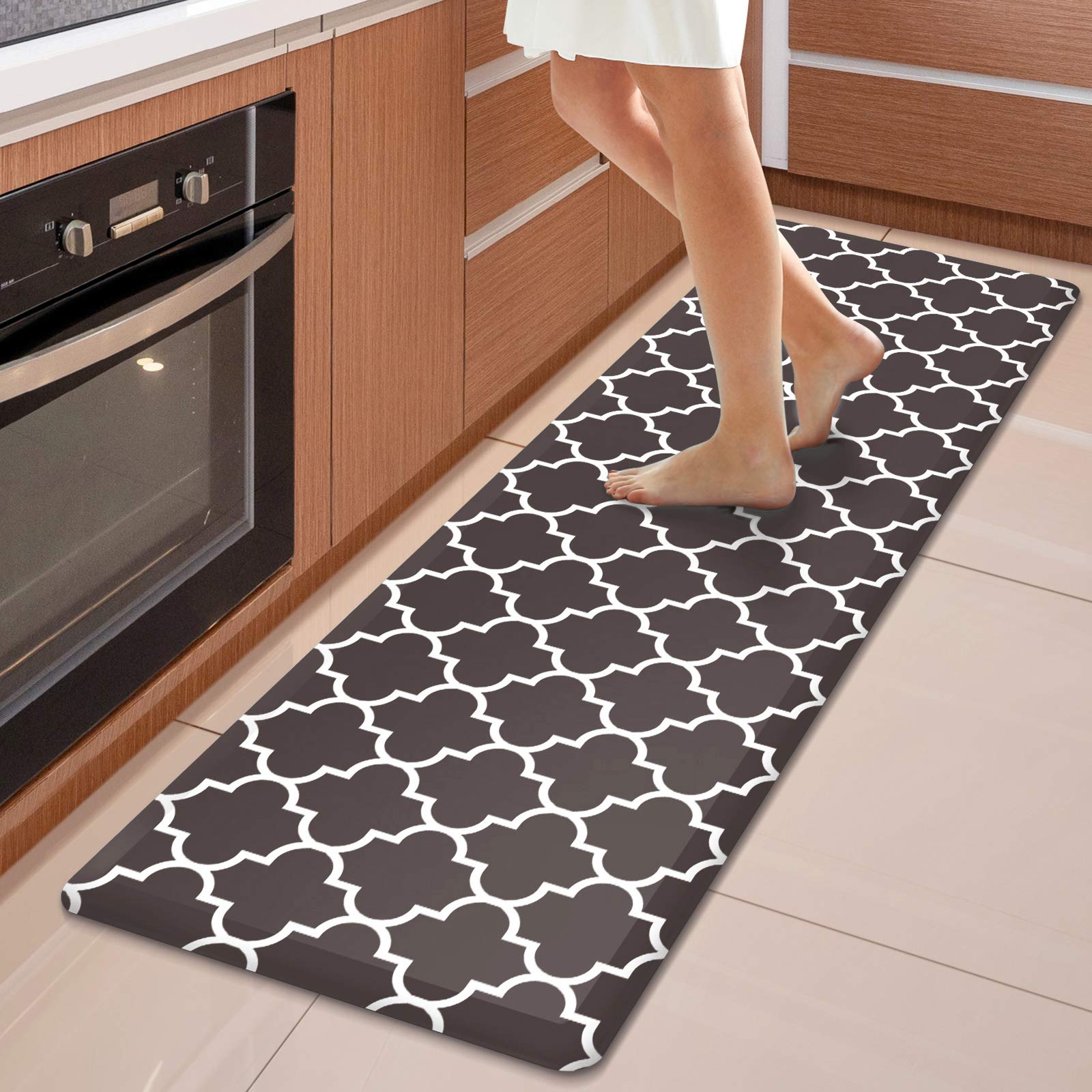 WISELIFE Anti Fatigue Floor Mat - 4/5 Inch Kitchen Mat Non Slip Waterproof Heavy Duty Ergonomic Comfort Mat Durable for Home, Office, Sink, Laundry,(17.3" x 28", Grey)
