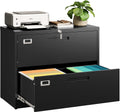 SISESOL 3 Drawer Lateral File Cabinet with Lock,Black Lateral Filing Cabinet,Horizontal Metal Filing Cabinets,Locked Wide Three Drawer File Cabinets for Office Home,Fit A4/F4/Letter/Legal File