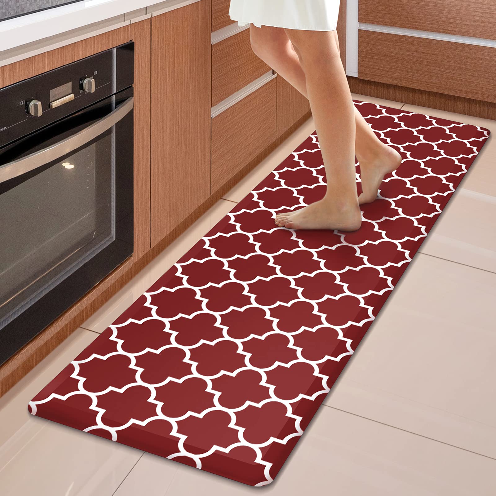 WISELIFE Anti Fatigue Floor Mat - 4/5 Inch Kitchen Mat Non Slip Waterproof Heavy Duty Ergonomic Comfort Mat Durable for Home, Office, Sink, Laundry,(17.3" x 28", Grey)