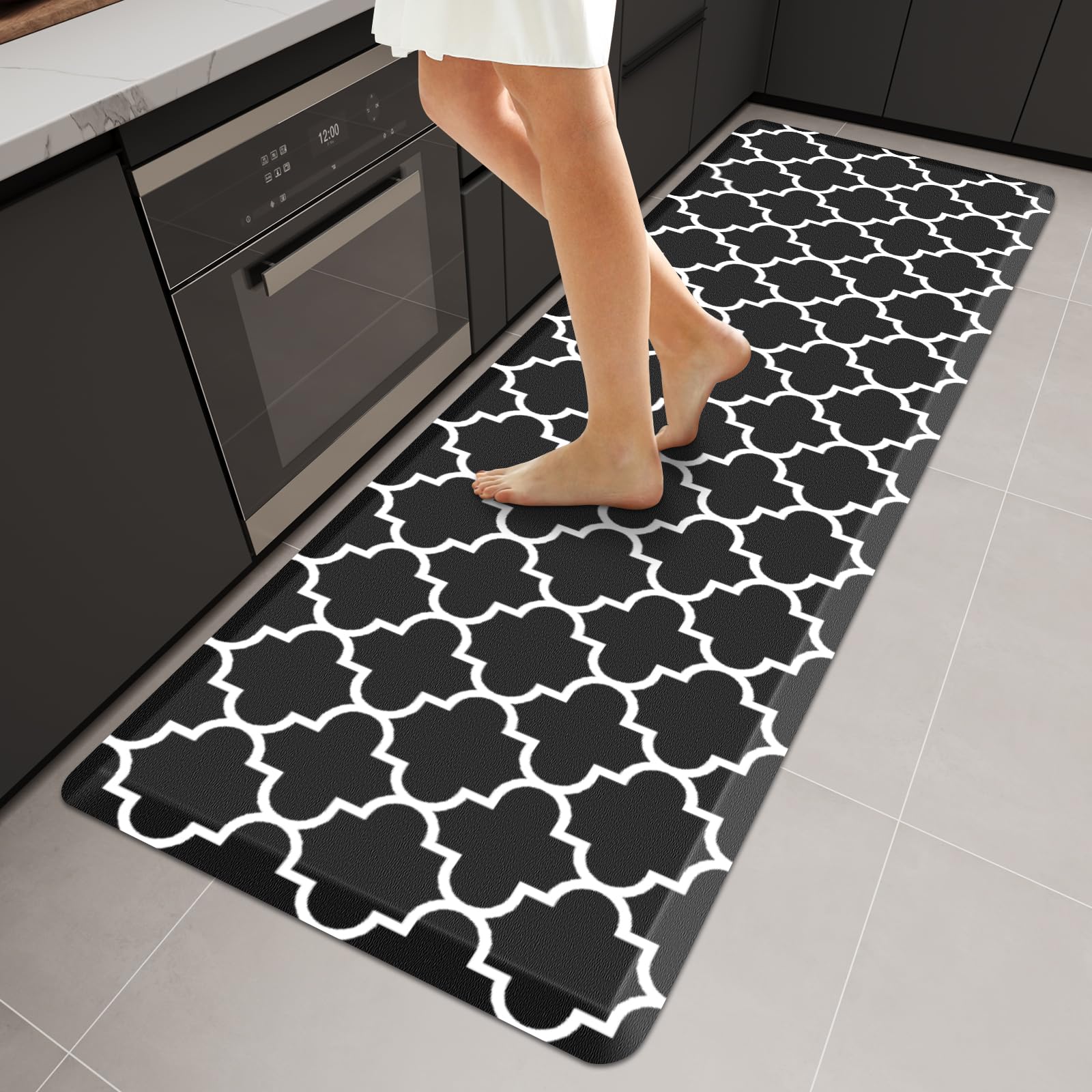 WISELIFE Anti Fatigue Floor Mat - 4/5 Inch Kitchen Mat Non Slip Waterproof Heavy Duty Ergonomic Comfort Mat Durable for Home, Office, Sink, Laundry,(17.3" x 28", Grey)