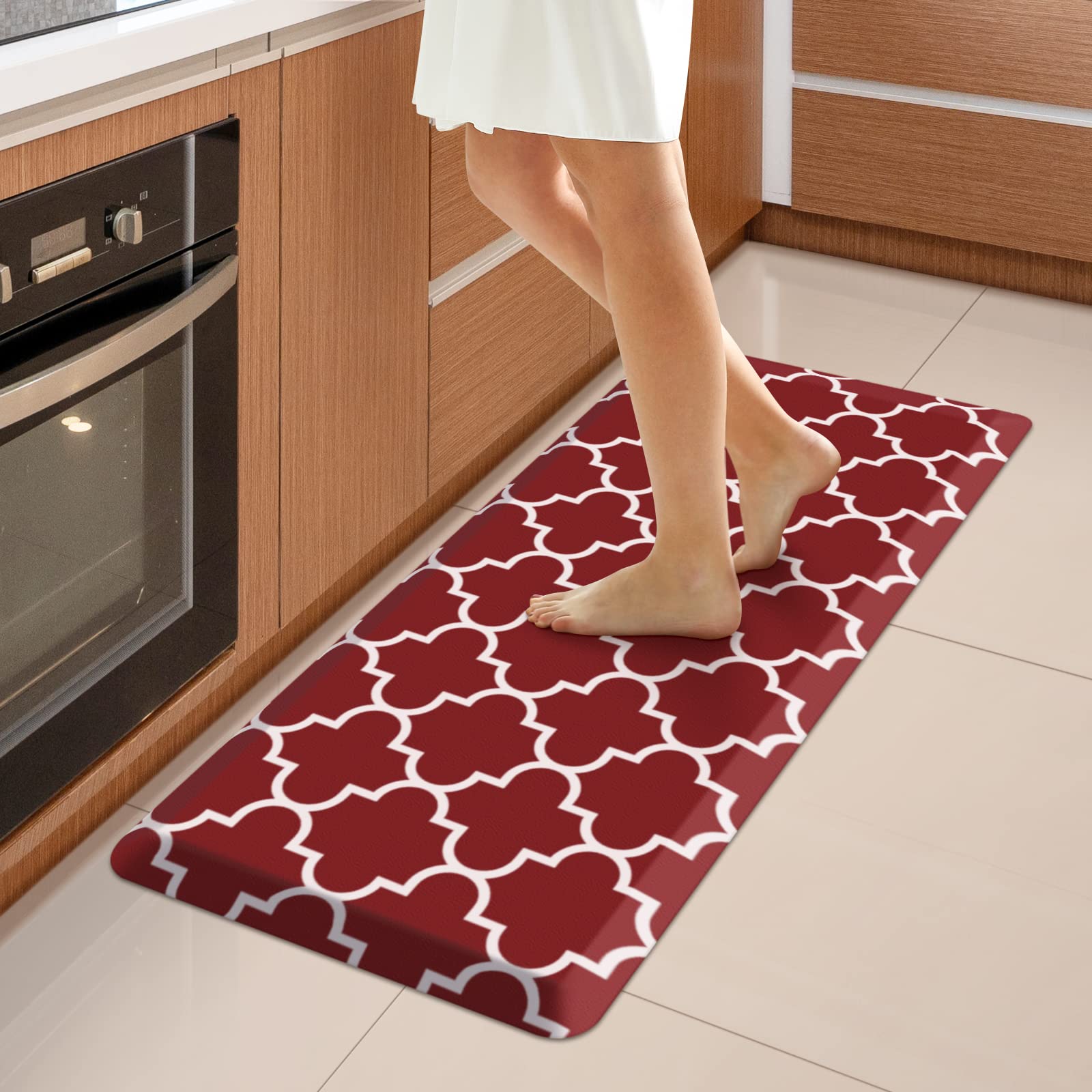 WISELIFE Anti Fatigue Floor Mat - 4/5 Inch Kitchen Mat Non Slip Waterproof Heavy Duty Ergonomic Comfort Mat Durable for Home, Office, Sink, Laundry,(17.3" x 28", Grey)