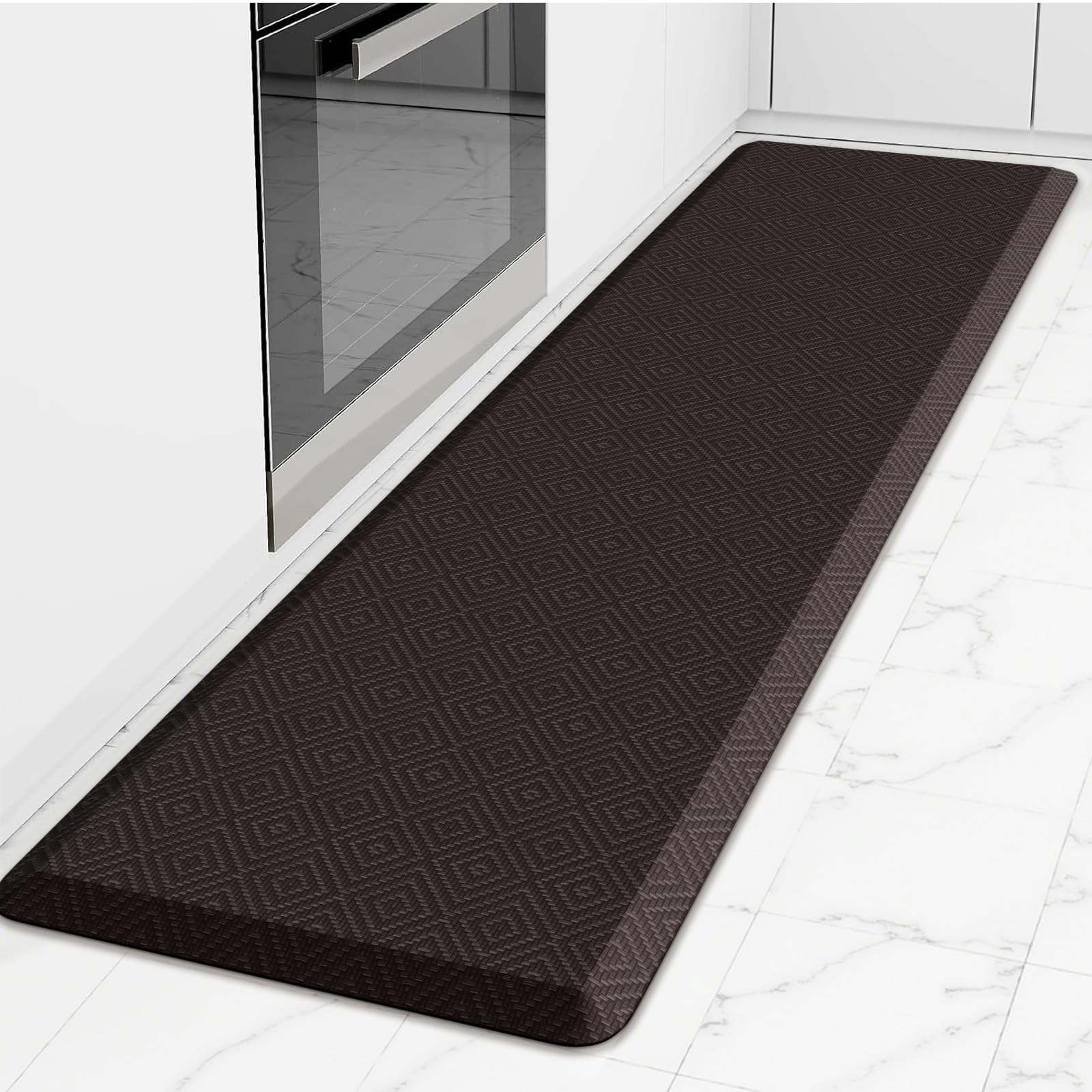 Mattitude Kitchen Mat Cushioned Anti-Fatigue Floor Mat Water Resistant Non-Slip Mats and Rugs Standing and Comfort Desk Mats for House Sink Office Laundry (Beige, 17.3"x39")