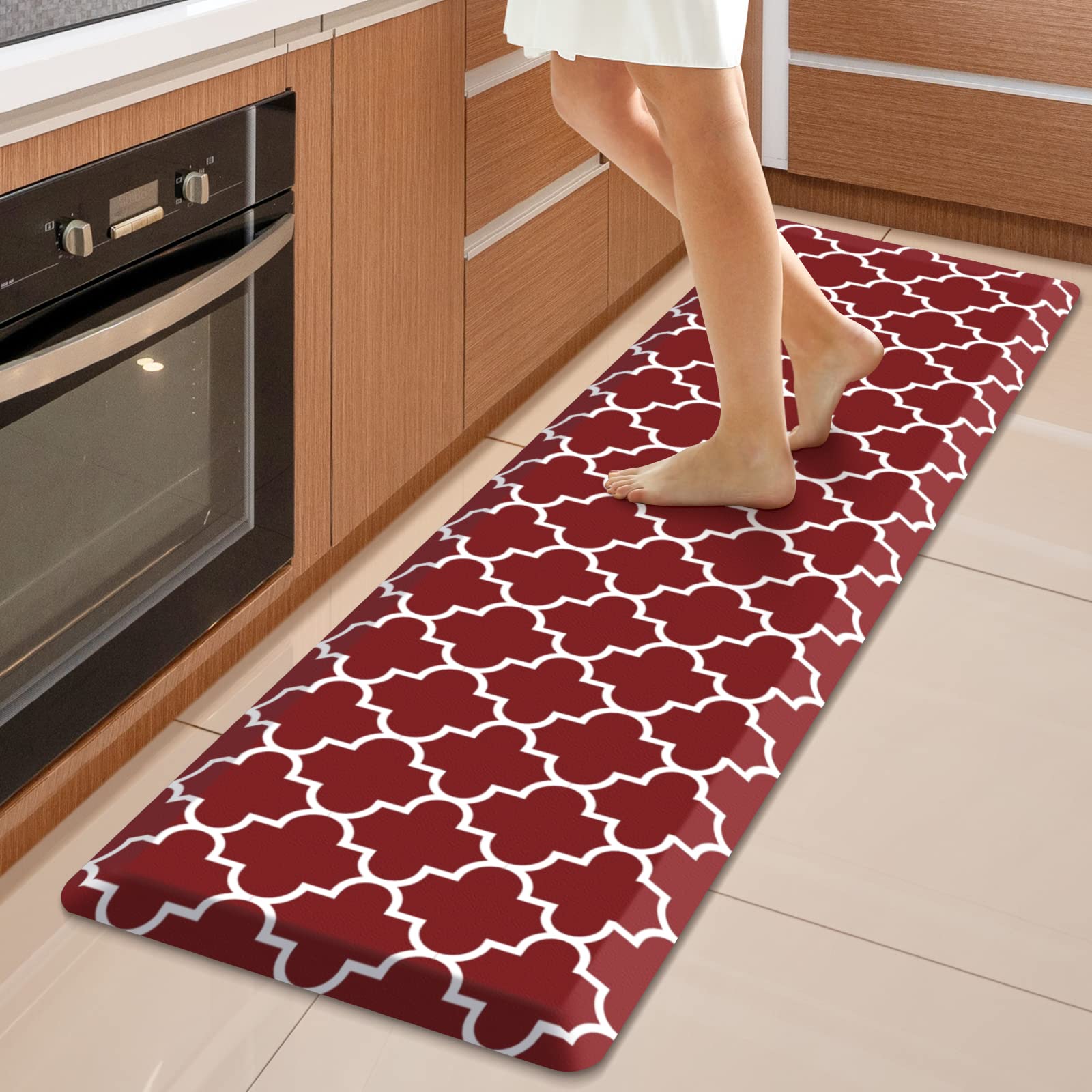 WISELIFE Anti Fatigue Floor Mat - 4/5 Inch Kitchen Mat Non Slip Waterproof Heavy Duty Ergonomic Comfort Mat Durable for Home, Office, Sink, Laundry,(17.3" x 28", Grey)
