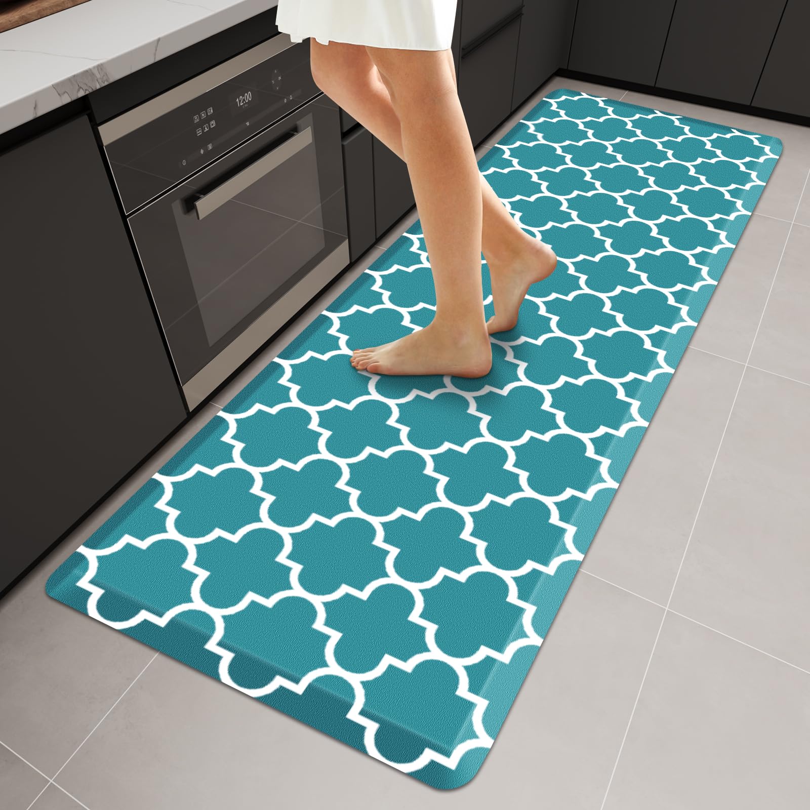 WISELIFE Anti Fatigue Floor Mat - 4/5 Inch Kitchen Mat Non Slip Waterproof Heavy Duty Ergonomic Comfort Mat Durable for Home, Office, Sink, Laundry,(17.3" x 28", Grey)