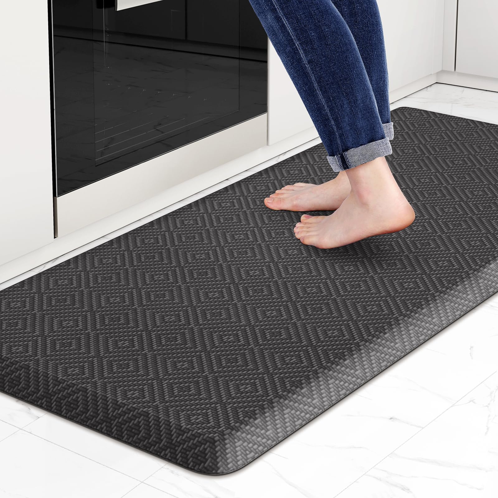 Mattitude Kitchen Mat Cushioned Anti-Fatigue Floor Mat Water Resistant Non-Slip Mats and Rugs Standing and Comfort Desk Mats for House Sink Office Laundry (Beige, 17.3"x39")