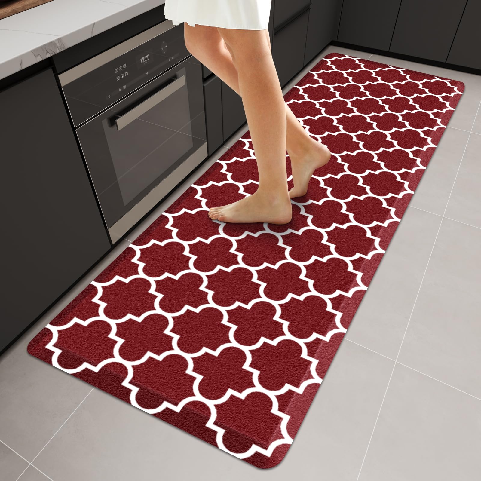 WISELIFE Anti Fatigue Floor Mat - 4/5 Inch Kitchen Mat Non Slip Waterproof Heavy Duty Ergonomic Comfort Mat Durable for Home, Office, Sink, Laundry,(17.3" x 28", Grey)
