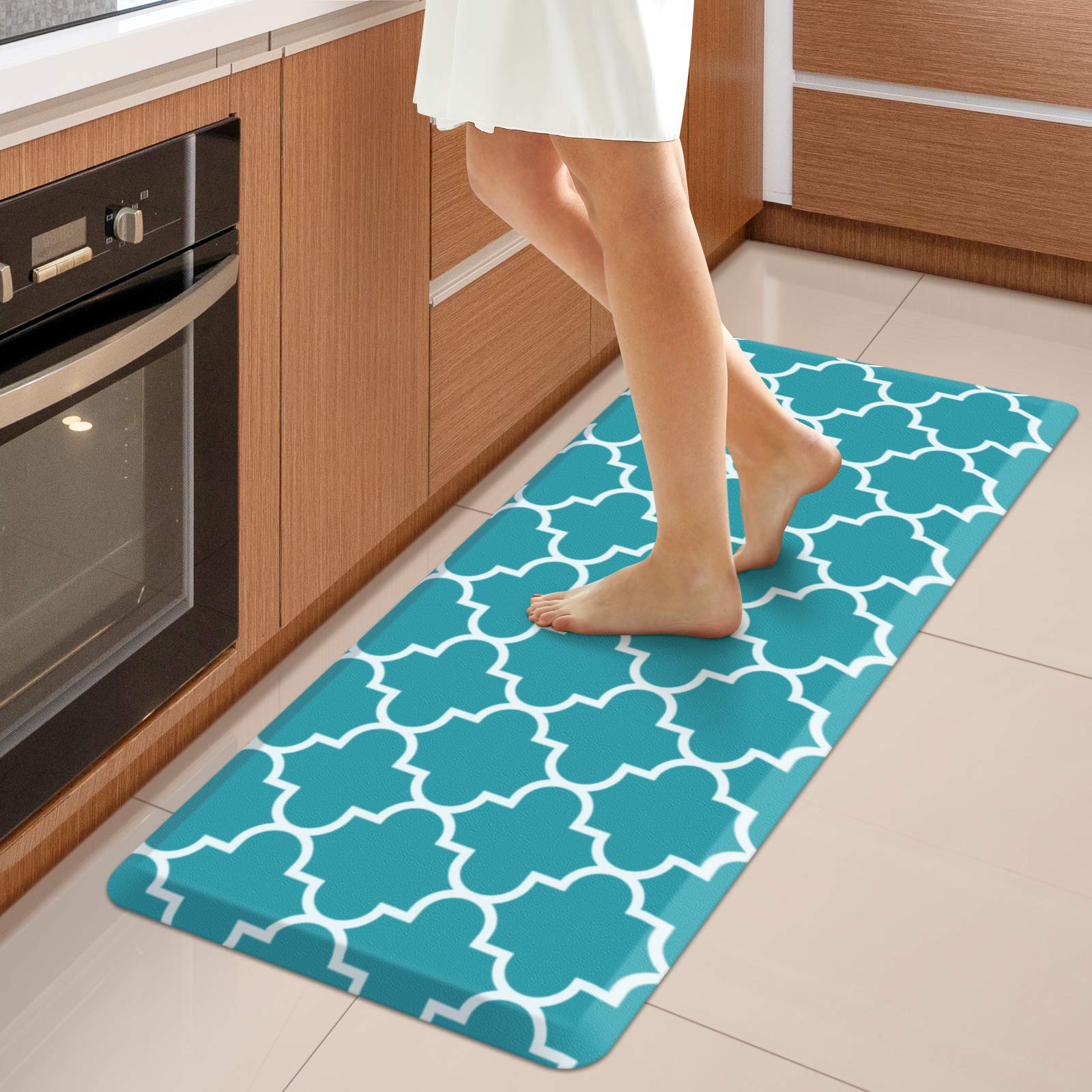 WISELIFE Anti Fatigue Floor Mat - 4/5 Inch Kitchen Mat Non Slip Waterproof Heavy Duty Ergonomic Comfort Mat Durable for Home, Office, Sink, Laundry,(17.3" x 28", Grey)